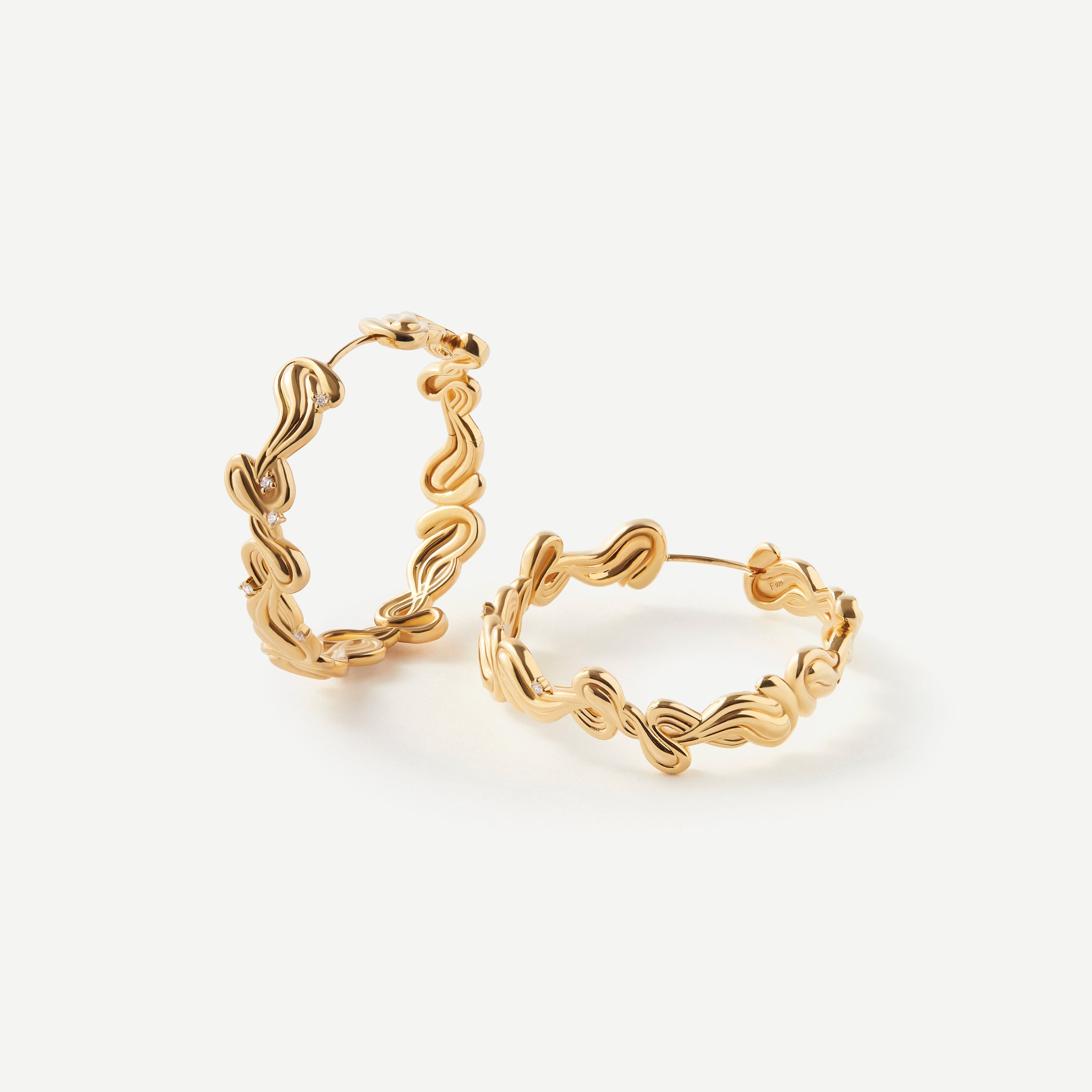 Infinite Harmony Wave Diamond Gold Earrings