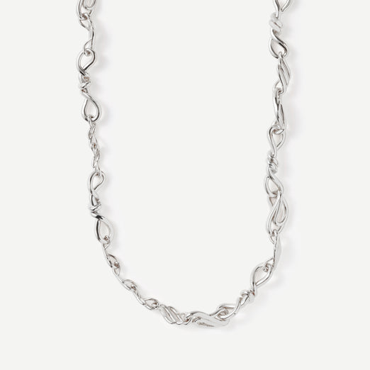Transformative Spirit Wave Silver Necklace