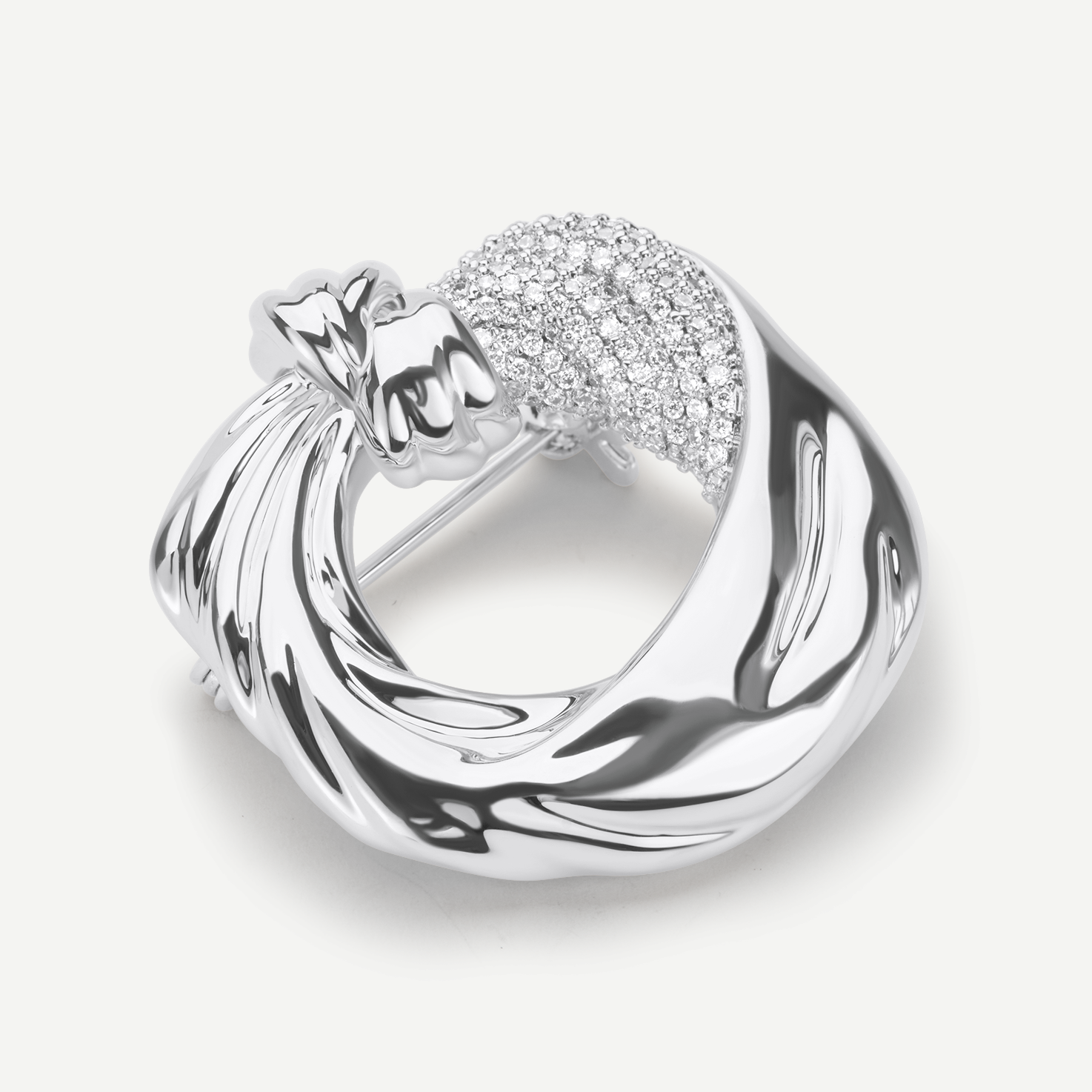 Celestia Diamond Silver Brooch