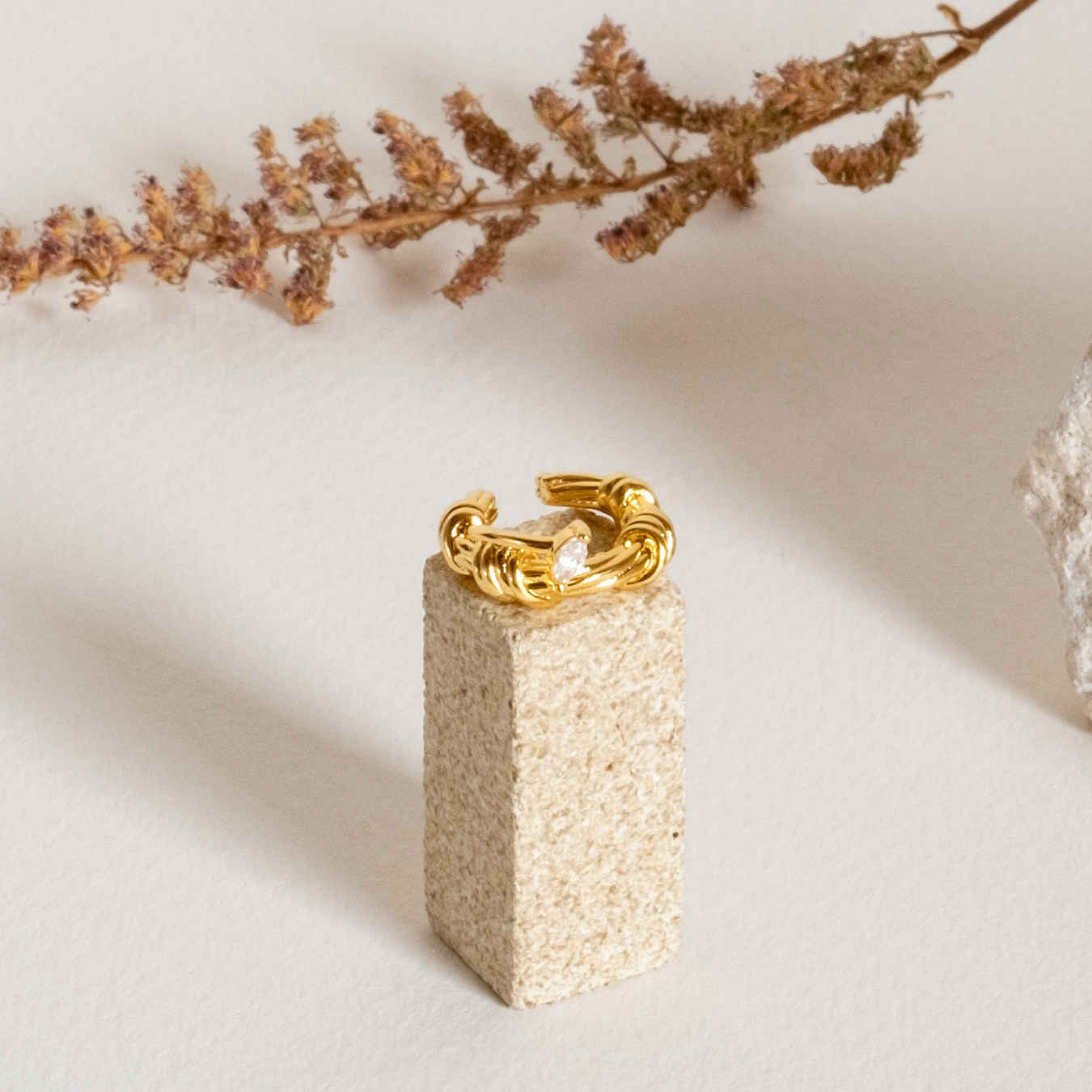 Adrienne Twist White Zirconia Ear Cuff