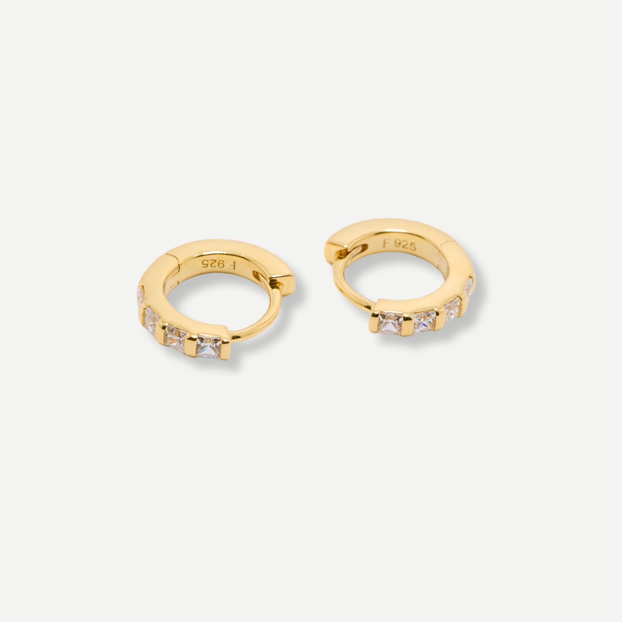 Alana Classic Stone Huggie Earrings Gold