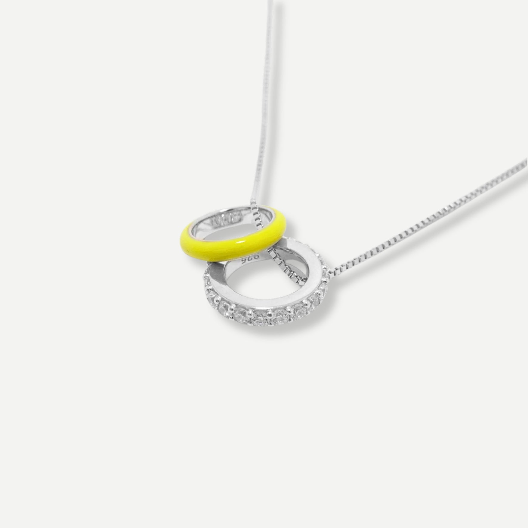 Chica Stones and Yellow Enamel Hoops Necklace