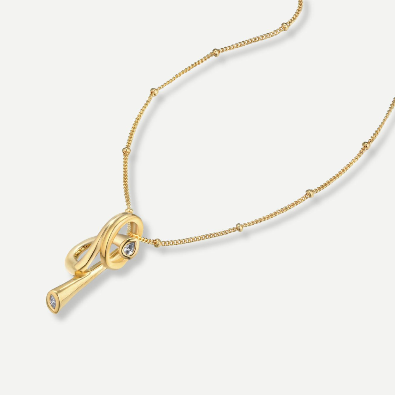 Emma White Zirconia Pendant Necklace
