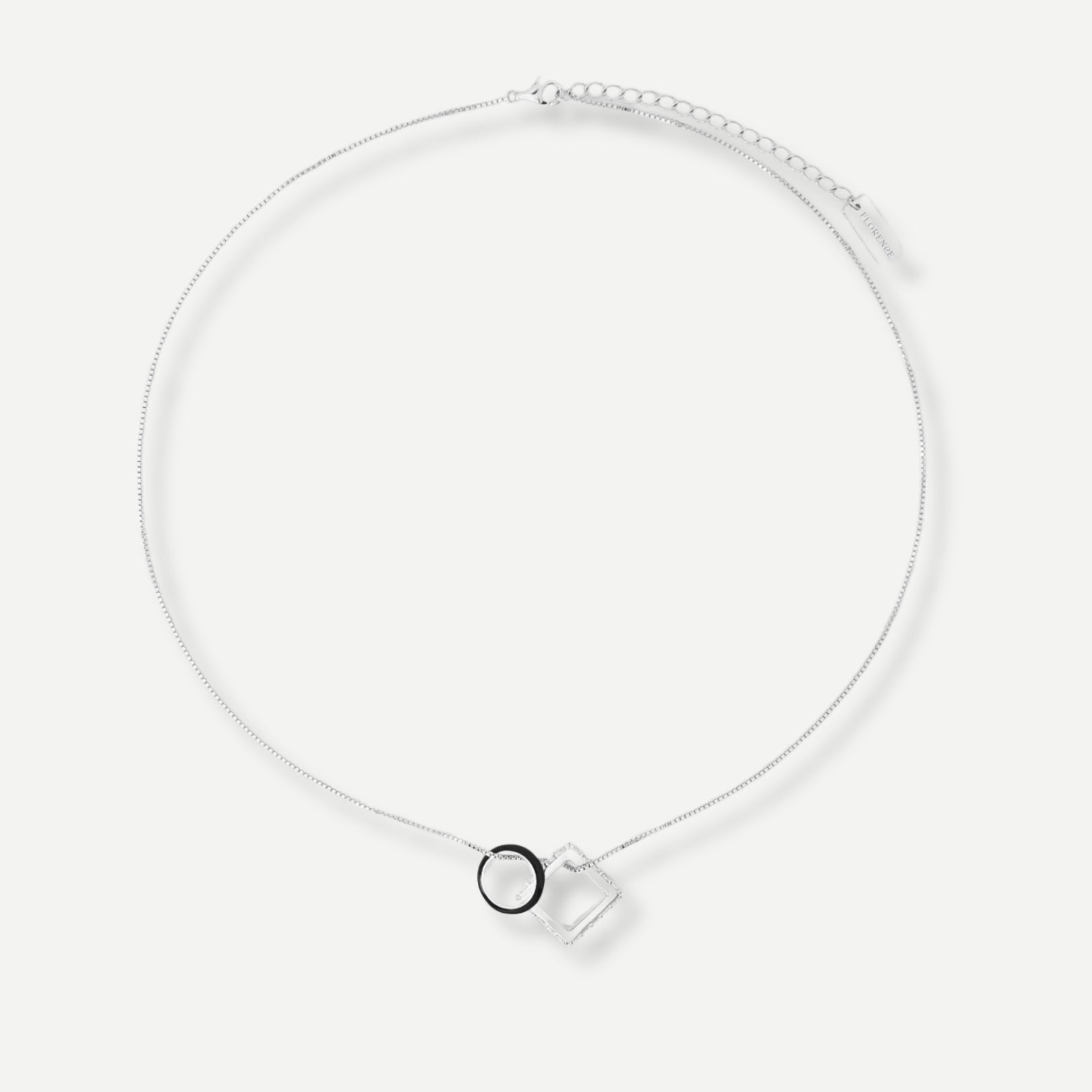 Nemy Stones and Black Enamel Hoops Necklace