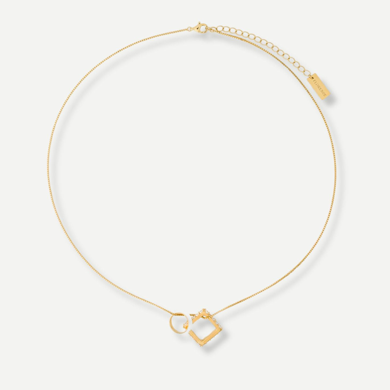 Nemy Stones and White Enamel Hoops Necklace