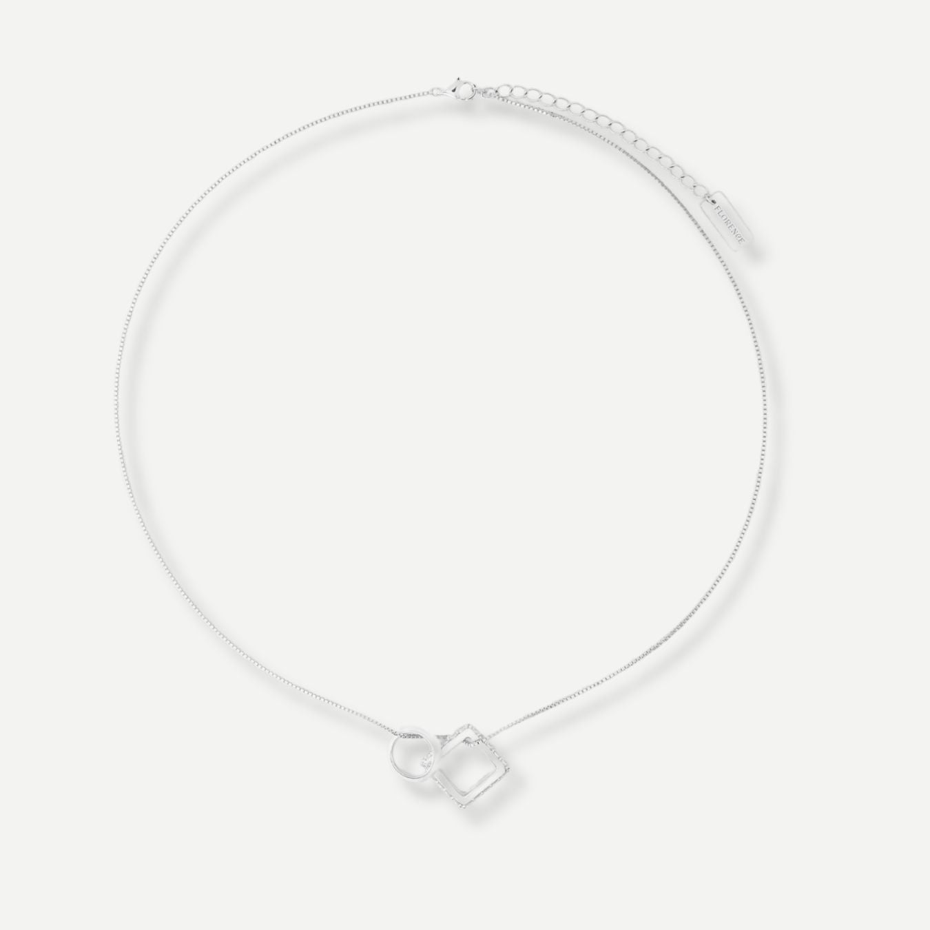 Nemy Stones and White Enamel Hoops Necklace