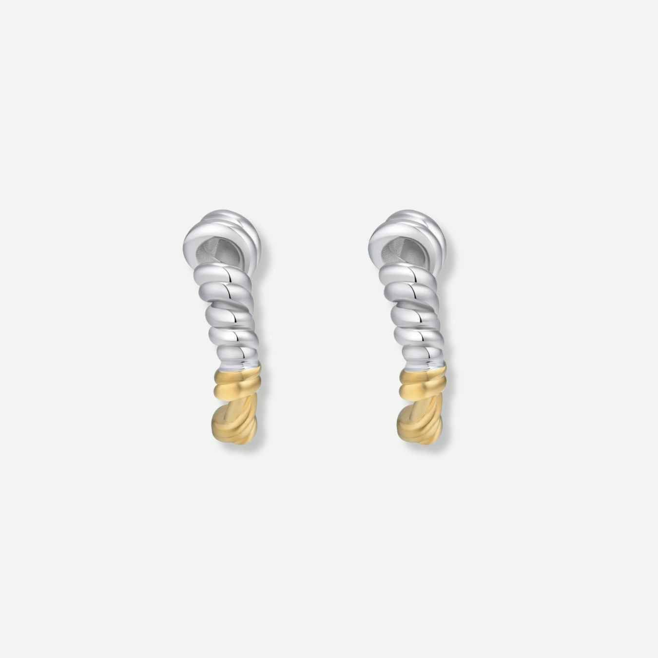Orelia Mini Two-Tone Hoop Earrings