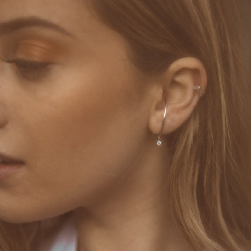 Circular Charm Silver Earrings