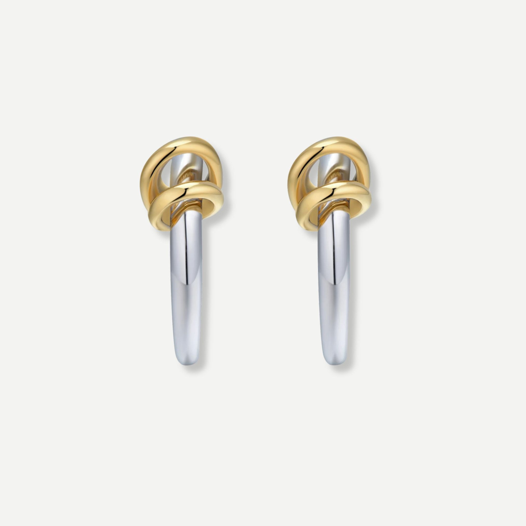 Sofia Gold and Silver Two-Tone Stud Earrings