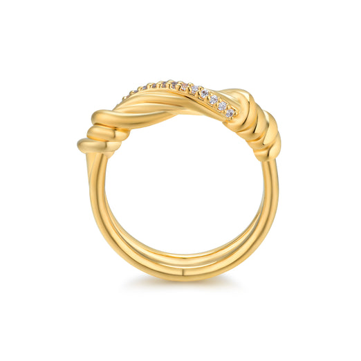 Ring - 18K recycled gold vermeil on recycled silver, 0.22ct zirconia