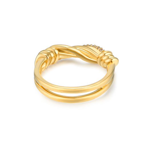 Ring - 18K recycled gold vermeil on recycled silver, 0.22ct zirconia
