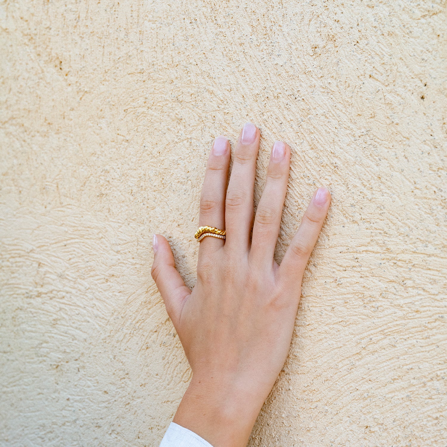 Stacking Ring - 18K recycled gold vermeil on recycled silver and zirconia.