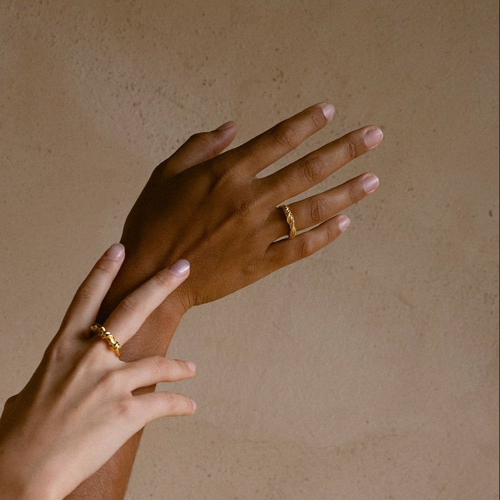 Ring - 18K recycled gold vermeil on recycled silver, 0.22ct zirconia