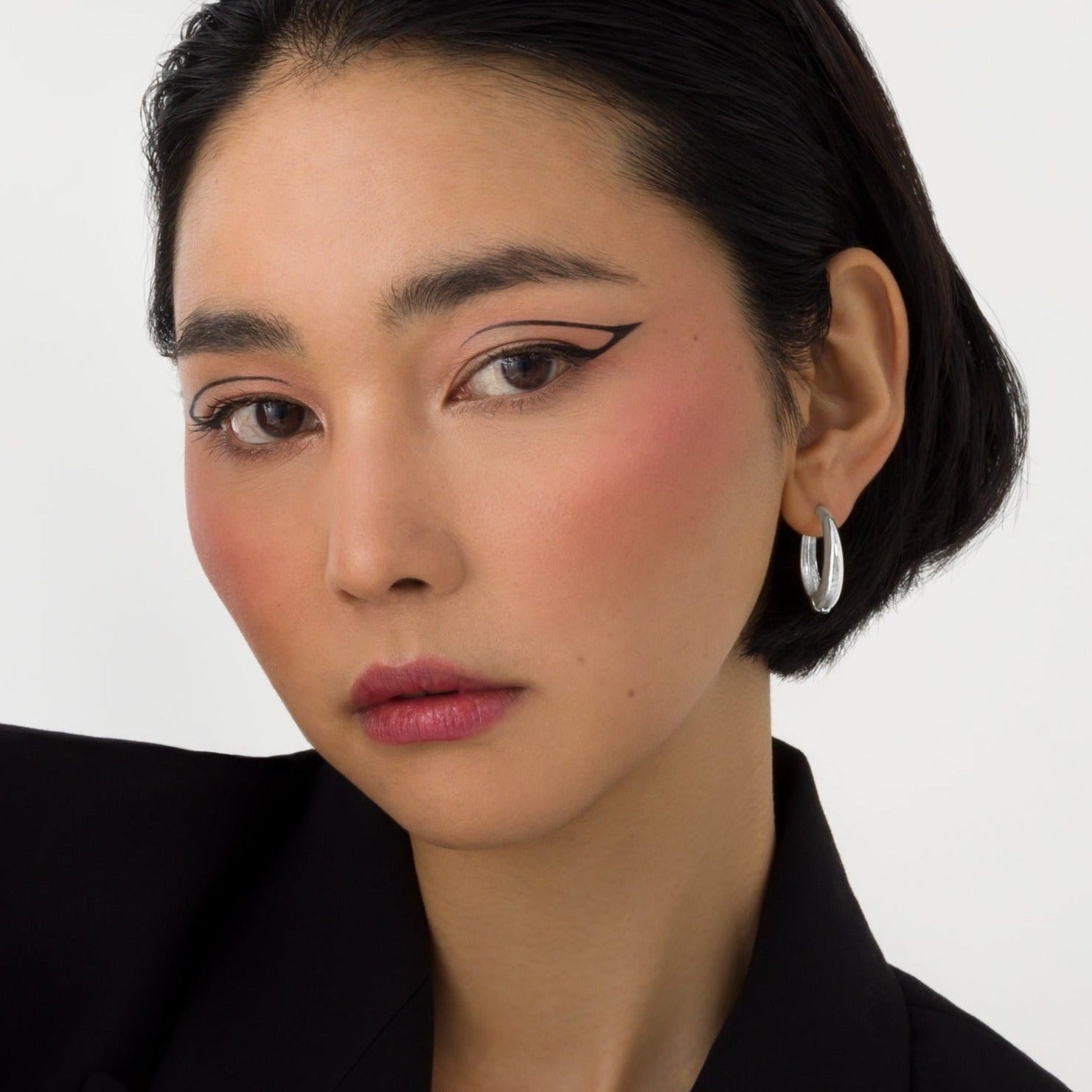 Lucrecia Silver Hoops Earrings