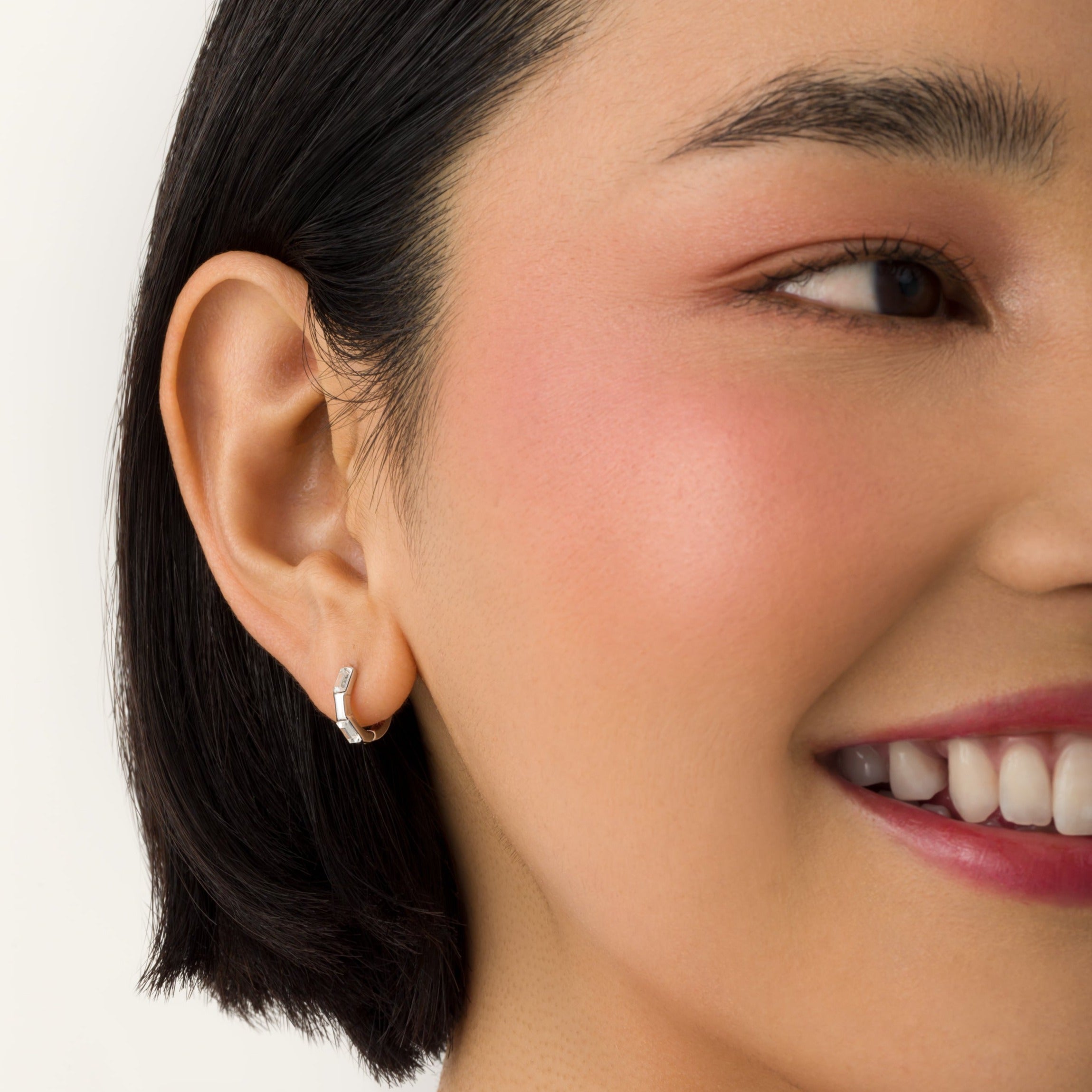 Luna Mini Silver Hoop Earrings