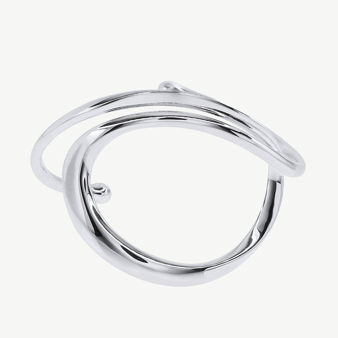 Watery Paths Silver Bangle Bracelet