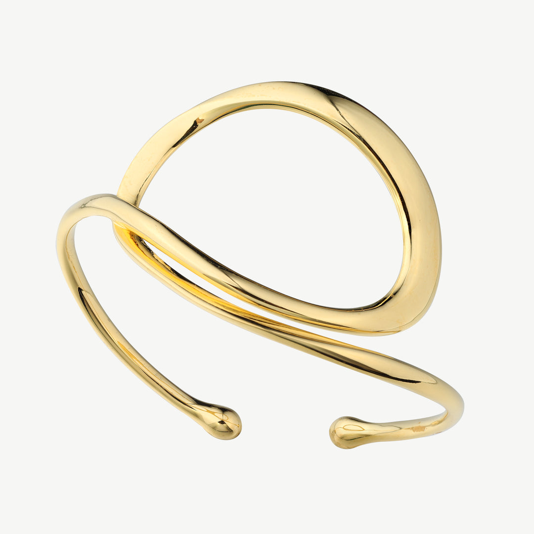 Watery Paths Gold Bangle Bracelet