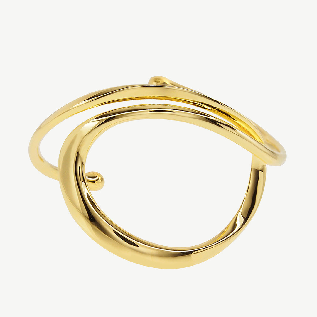 Watery Paths Gold Bangle Bracelet