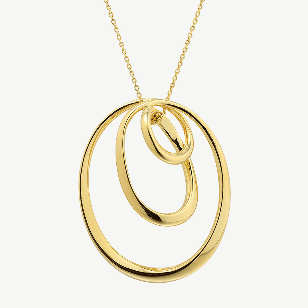 Free Form Gold Necklace with Black long cord