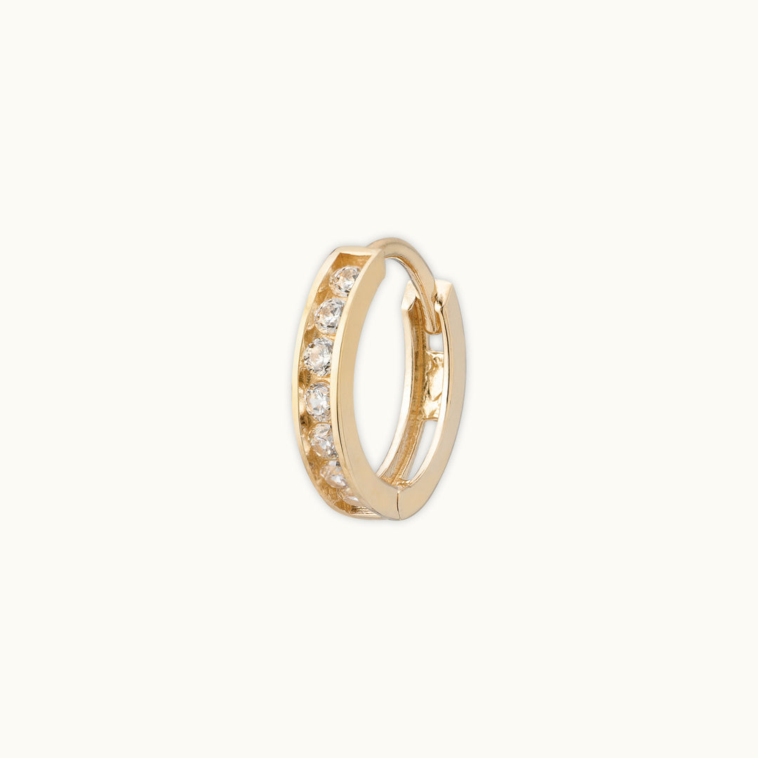 Royal Radiance Single Gold Hoop Earring