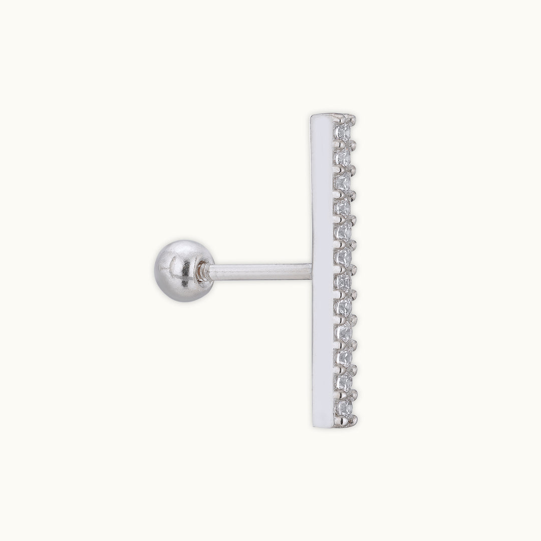 Graceful Goddess Single Silver Stud Earring