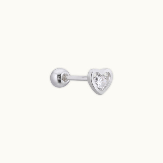 Gleaming Cascade Single Silver Stud Earring