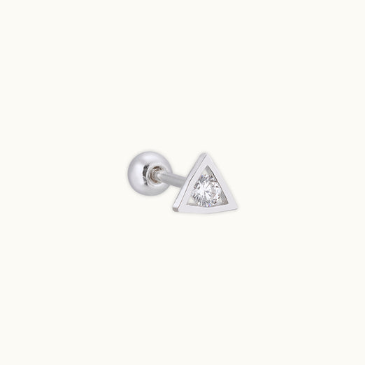 Solitaire Drops Single Silver Stud Earring