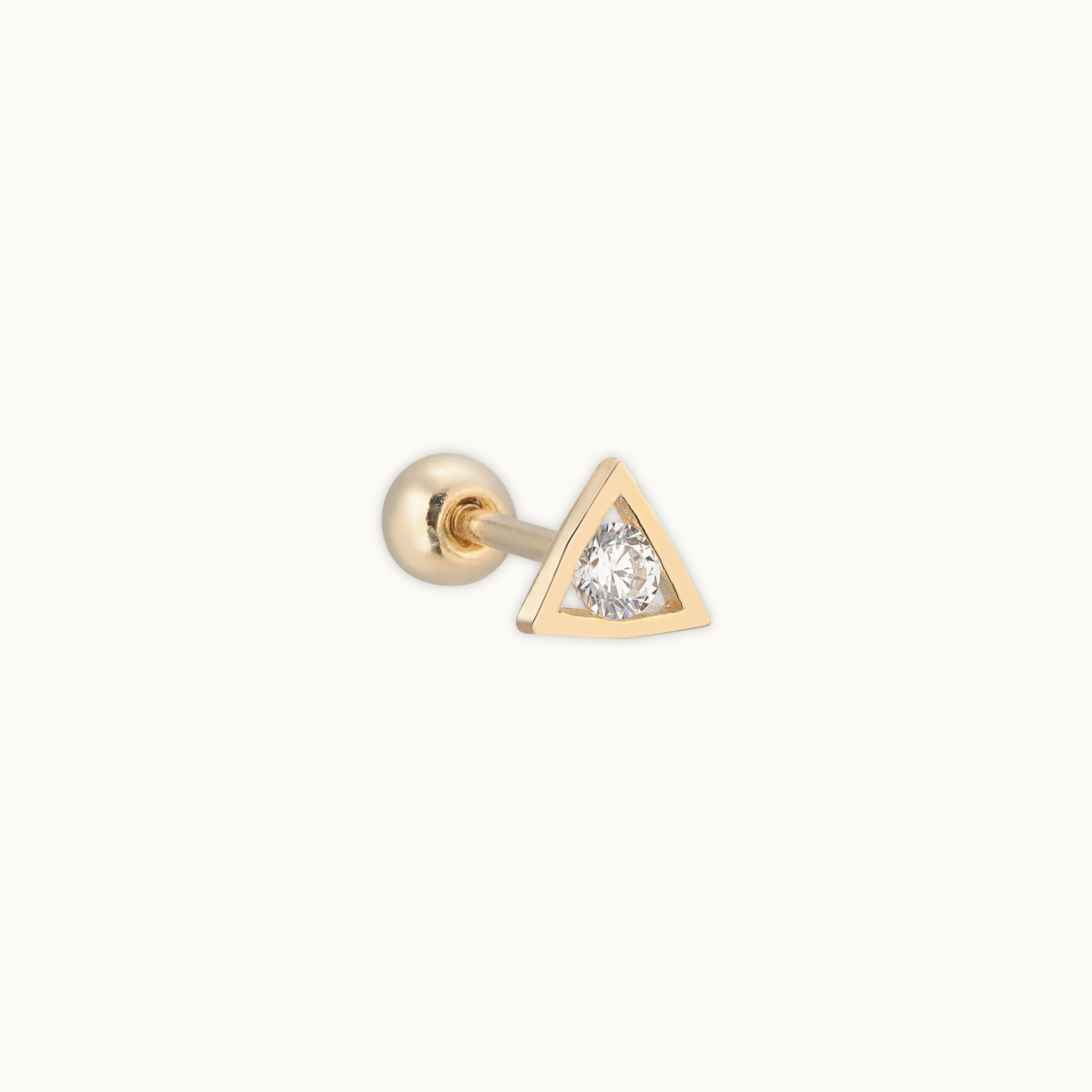 Solitaire Drops Single Gold Stud Earring