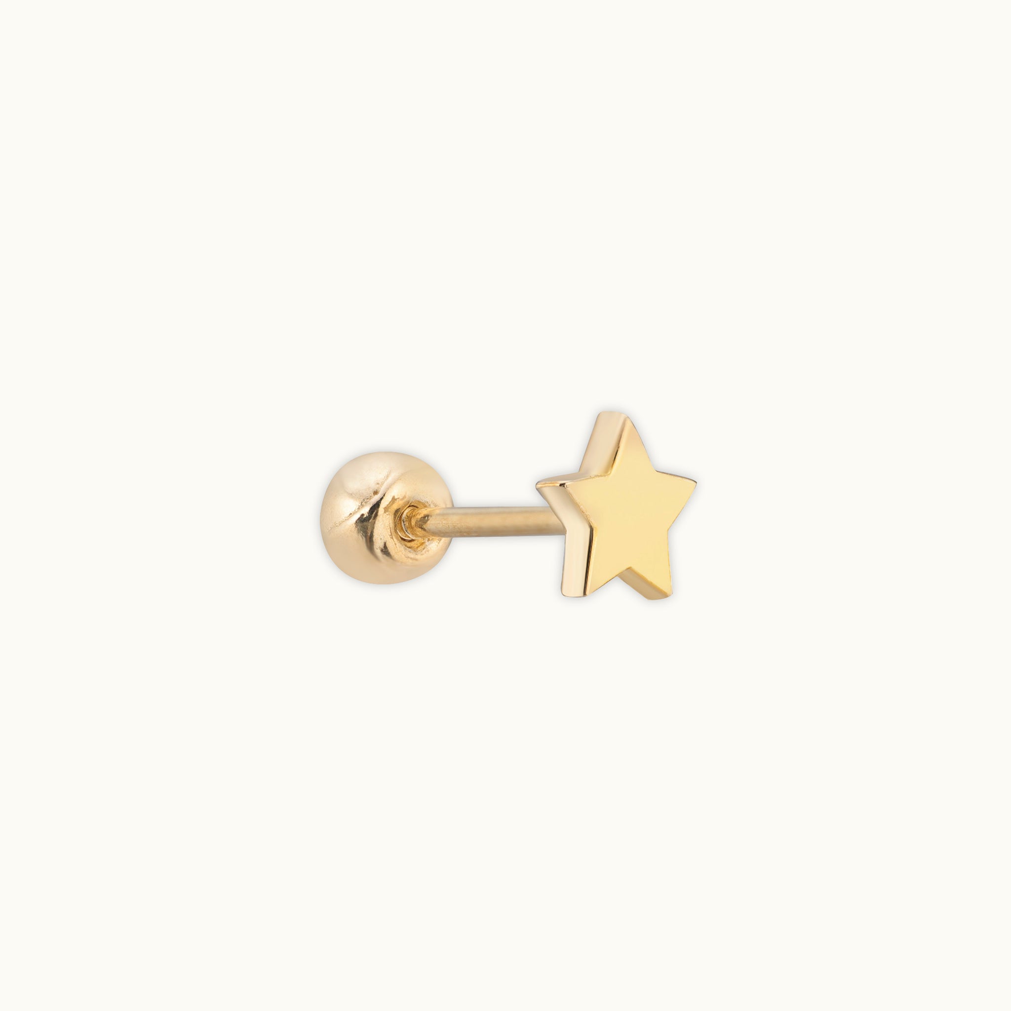 Shimmering Star Single Gold Stud Earring