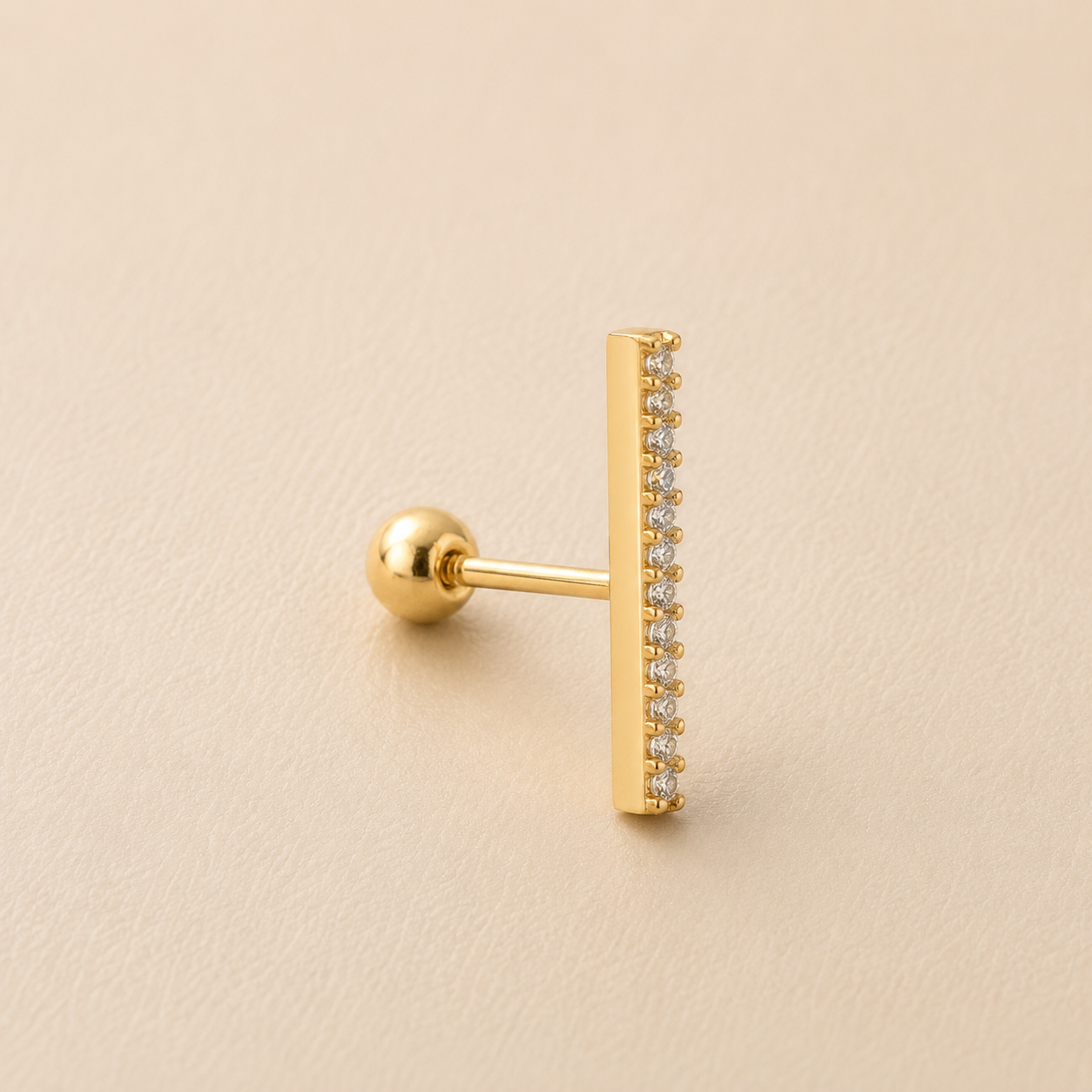 14K Solid Gold Graceful Goddess Single Stud