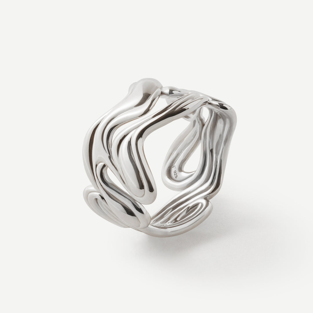 Inner Spark Wave Silver Ring