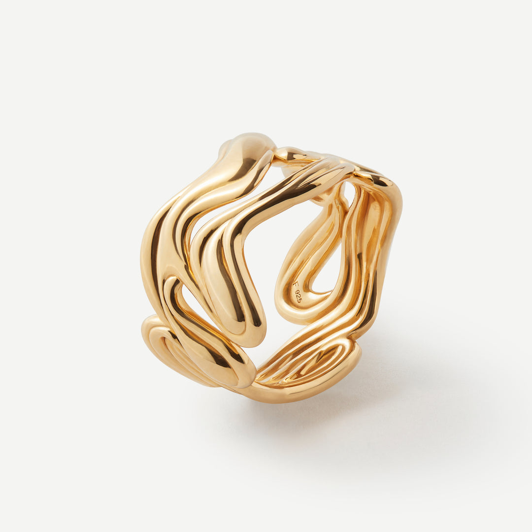 Inner Spark Wave Gold Ring