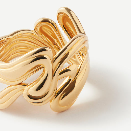 Inner Spark Wave Gold Ring