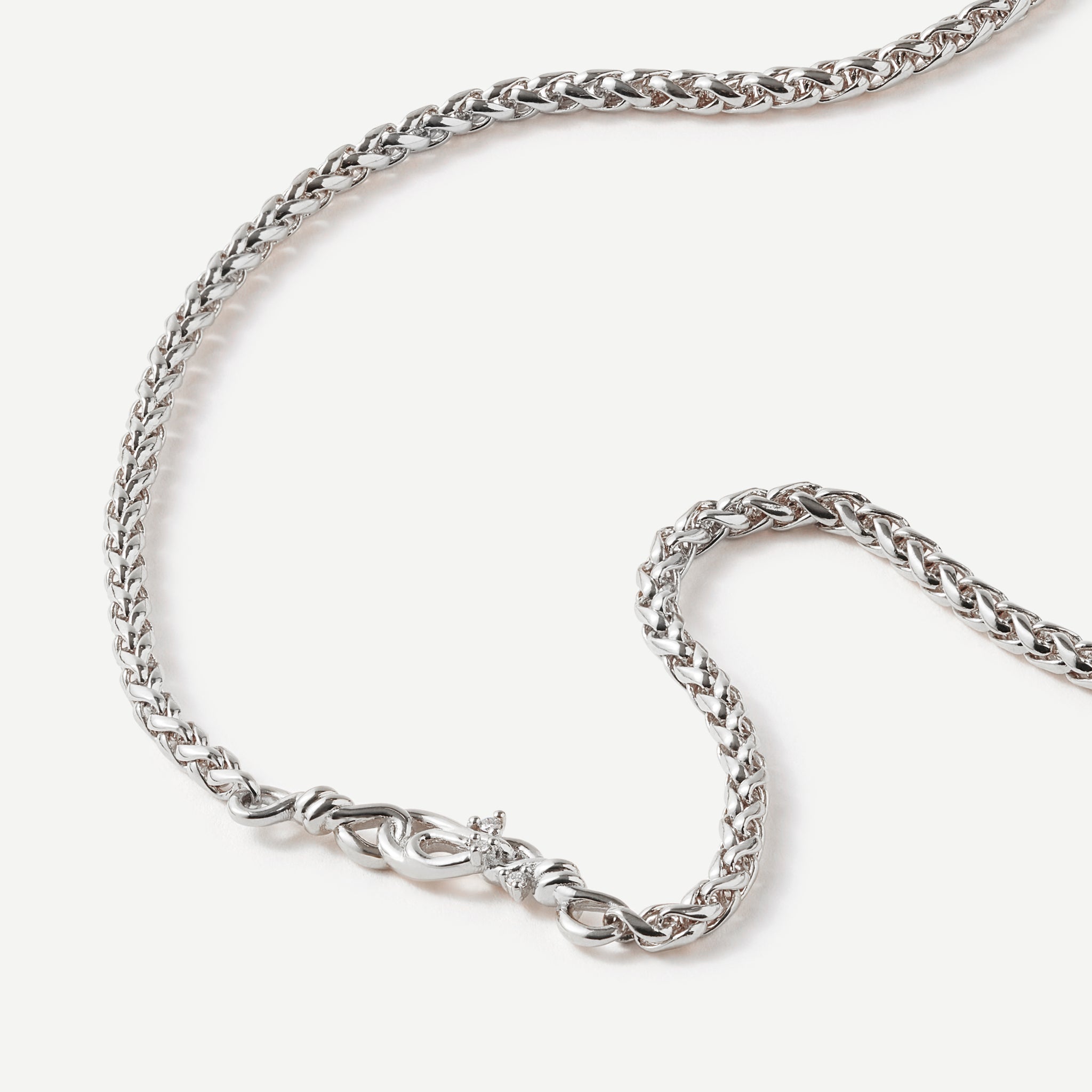 Heart of Unity Wave Diamond Silver Necklace