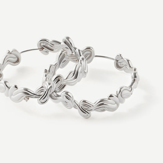 Infinite Harmony Wave Diamond Silver Earrings
