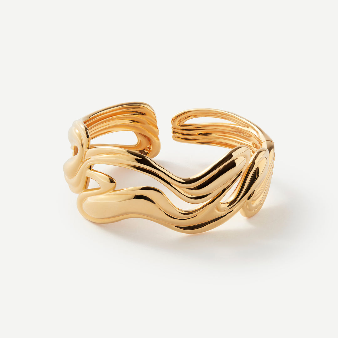 Fluid Motion Gold Bangle