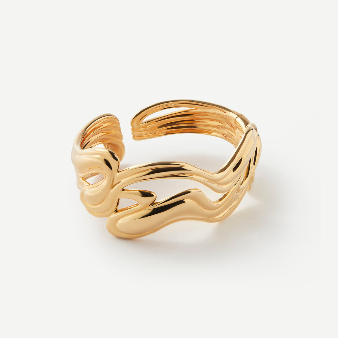 Fluid Motion Gold Bangle