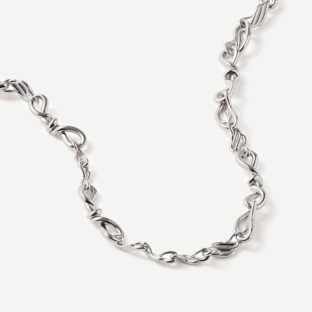 Transformative Spirit Wave Silver Necklace