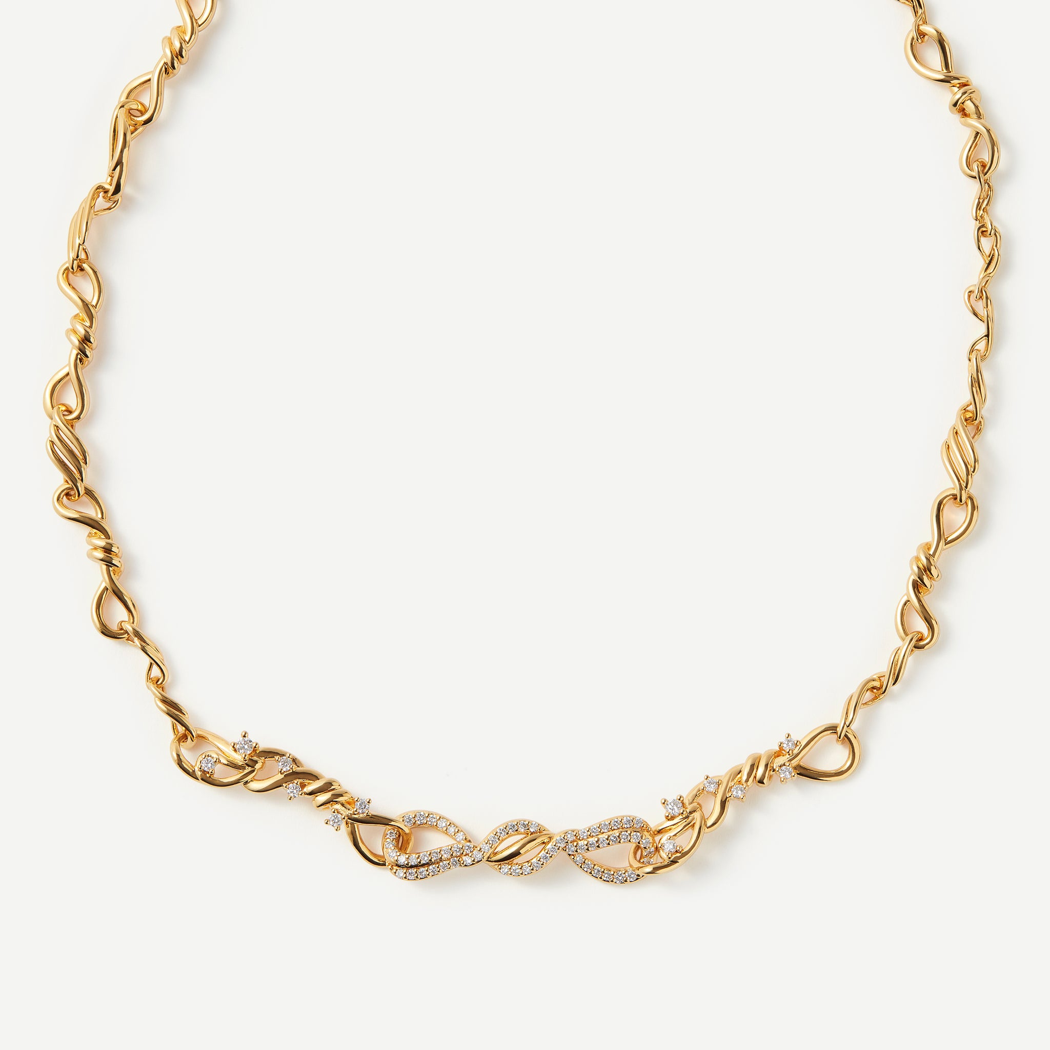 Unbreakable Bond Wave Diamond Gold Necklace (made to order)