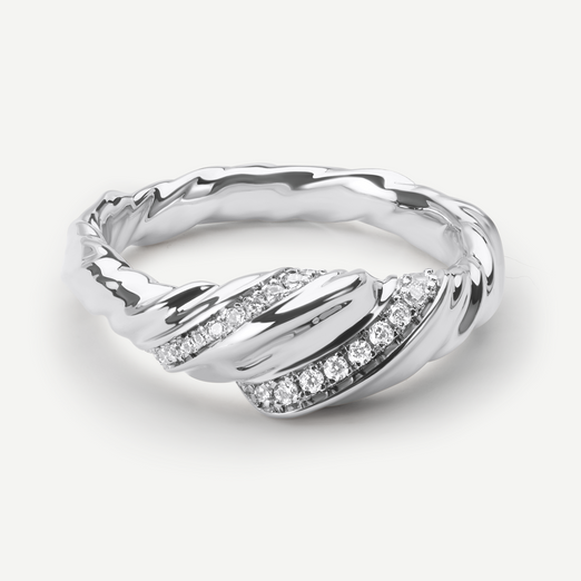 Zephyra Diamond Silver Ring