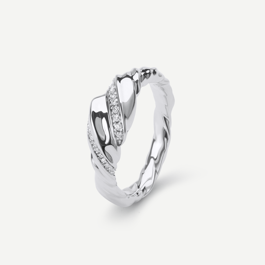 Zephyra Diamond Silver Ring