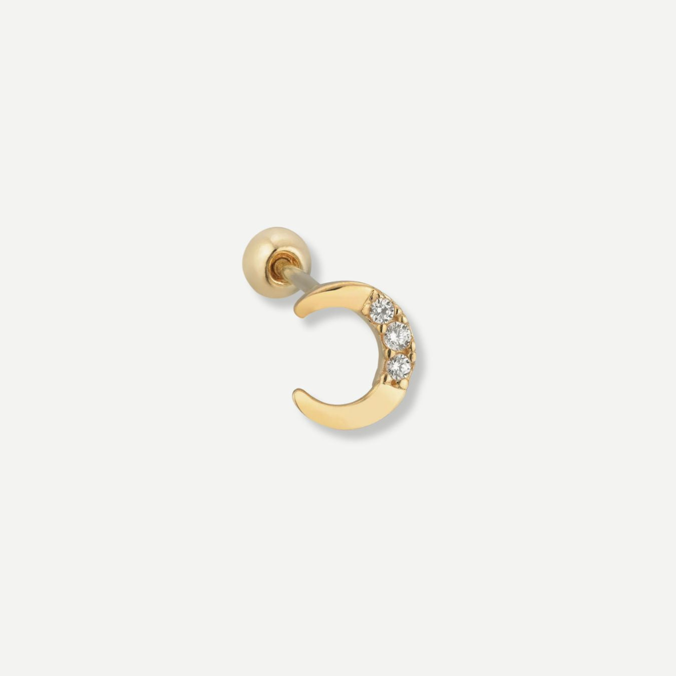 14K Gold Moonlight Single Stud Earring