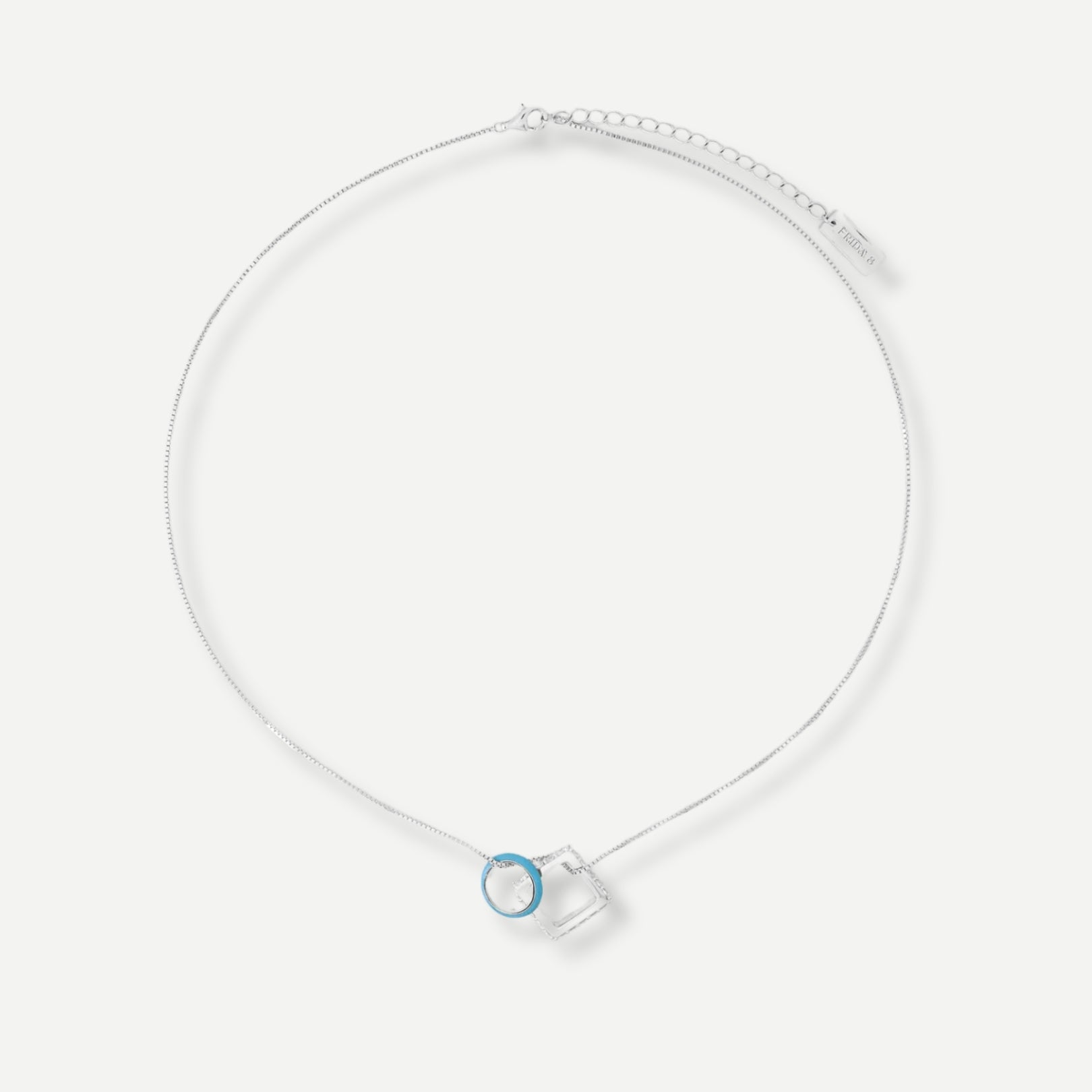 Nemy Stones and Blue Enamel Hoops Necklace