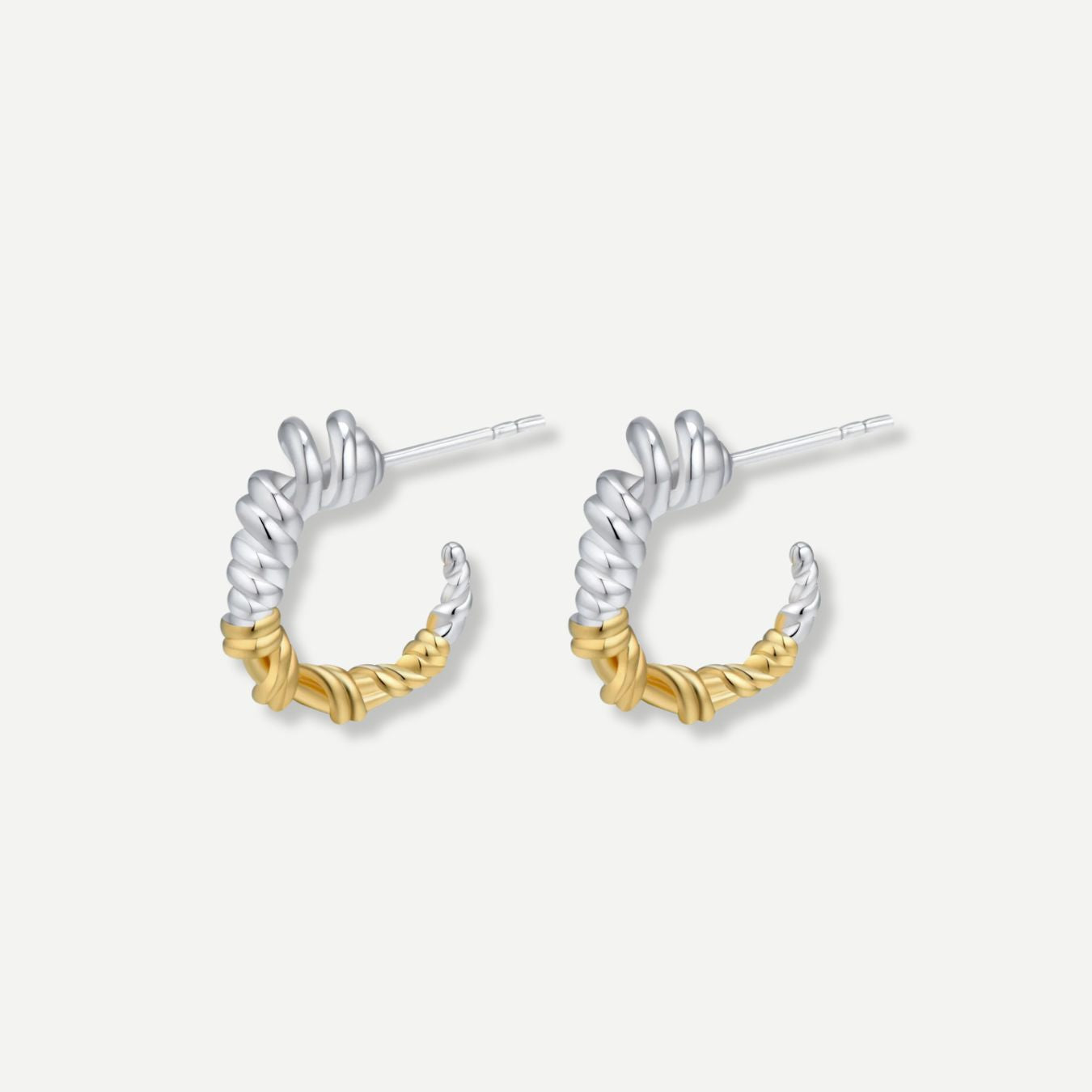 Orelia Mini Two-Tone Hoop Earrings