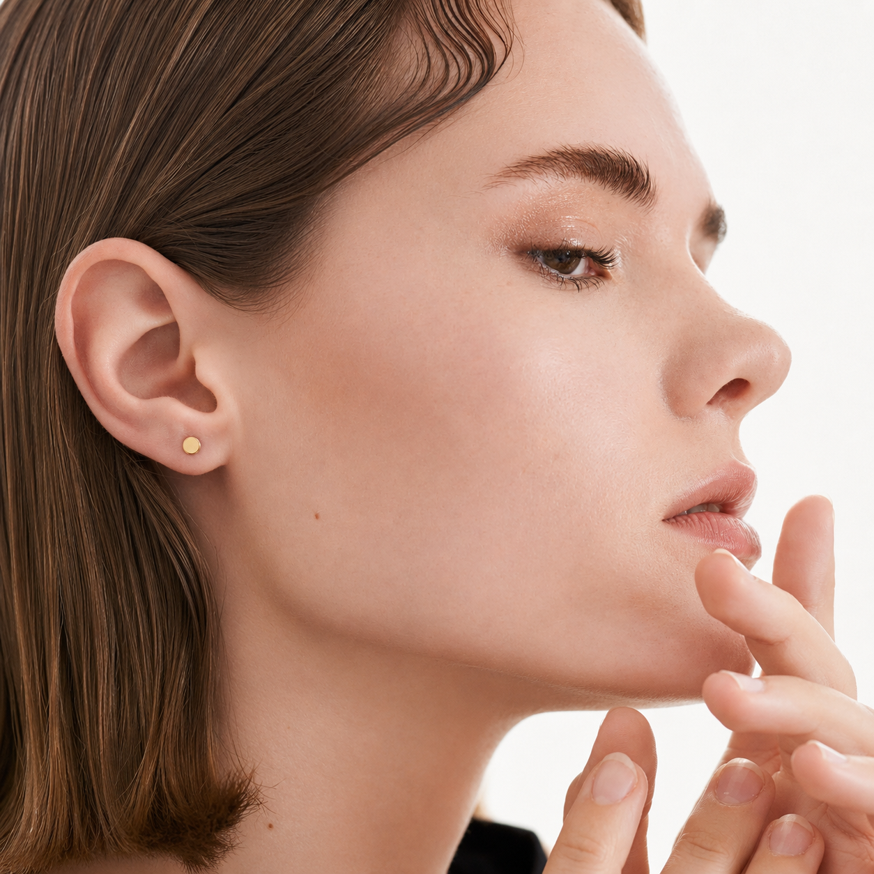 14K Solid Gold Subtle Whispers Single Stud