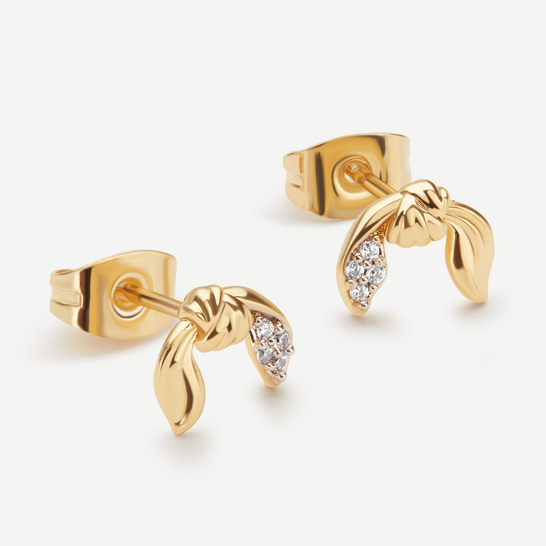 Elysia Diamond Gold Stud Earrings