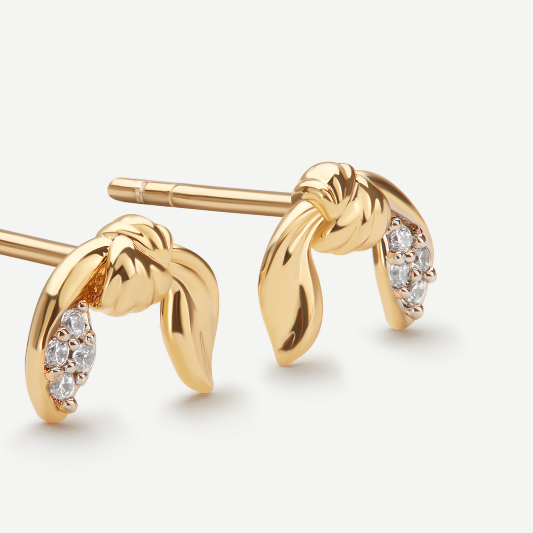 Elysia Diamond Gold Stud Earrings