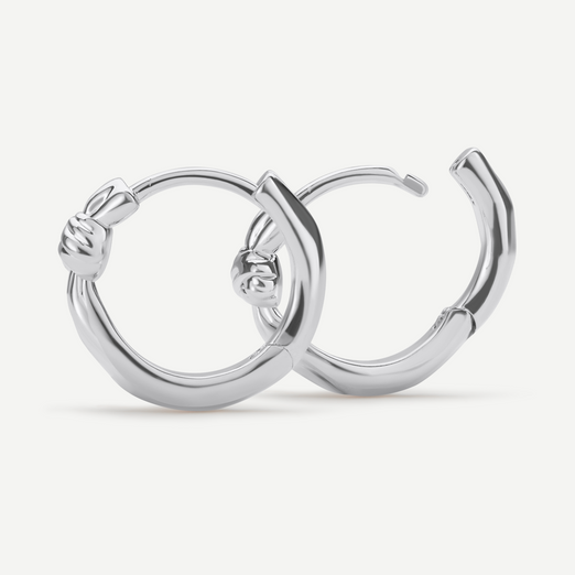 Lunara Silver Huggie Earrings