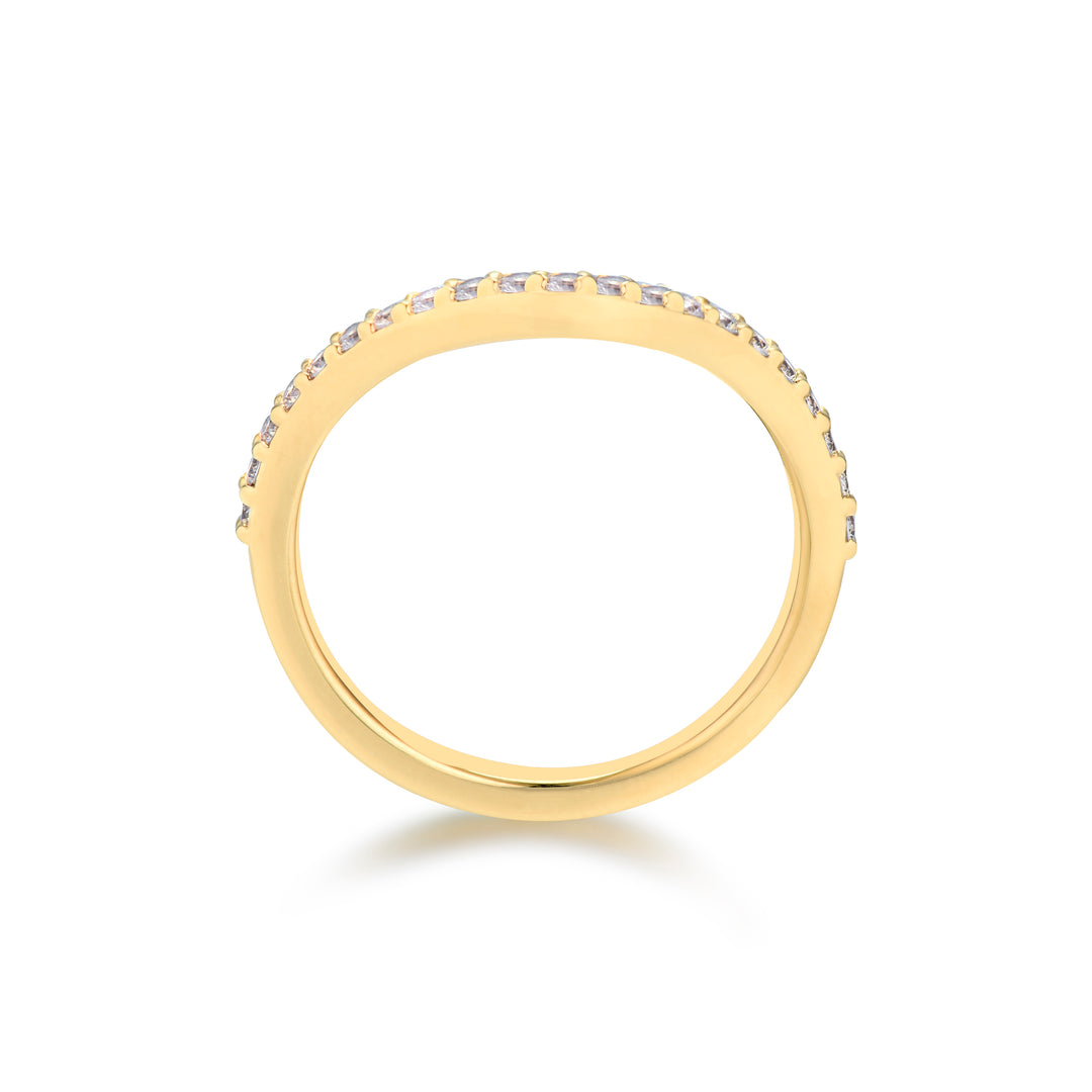 Stacking Ring - 18K recycled gold vermeil on recycled silver and zirconia.