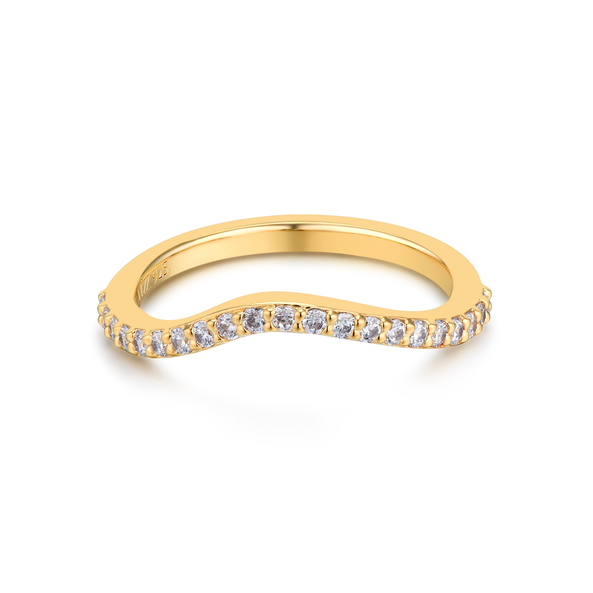 Stacking Ring - 18K recycled gold vermeil on recycled silver and zirconia.
